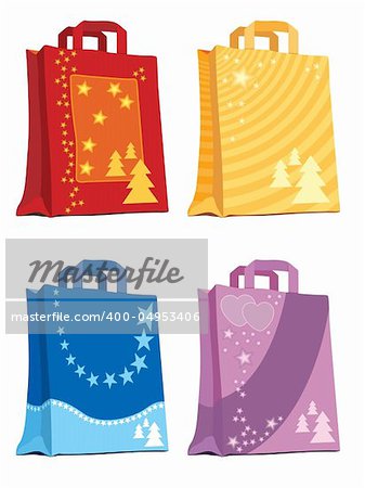 Shopping bags holiday designs
