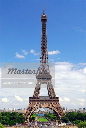 View of Eiffel tower from Trocadero. Paris, France.
