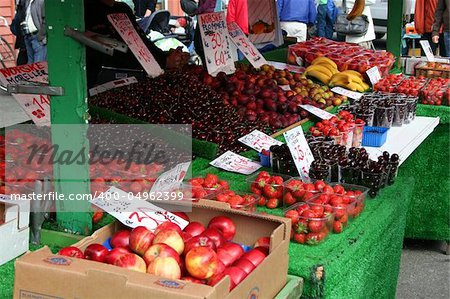 fruit market with different fruits