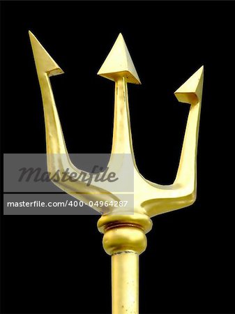 Gold javelin with three thorns in Poseidon style