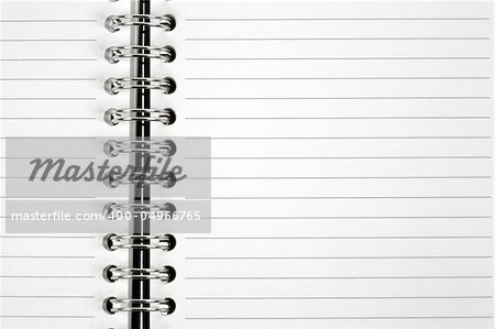 Open spiral bound notepad