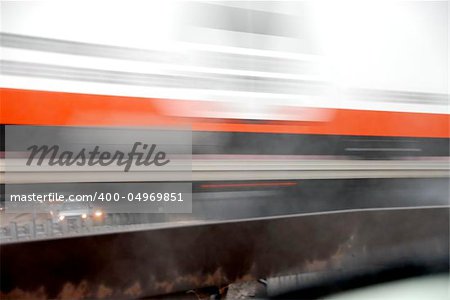 Motion blur of fast moving truck