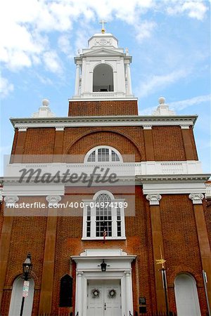 Old brick church in Boston North End