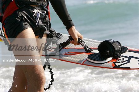 man with kite board