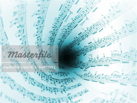 vortex formed from sheet music