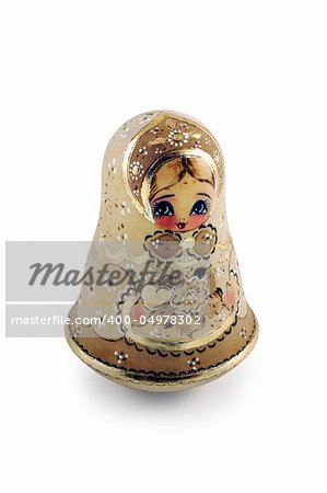 'Matreshka', russian wooden toy. Clipping path included.