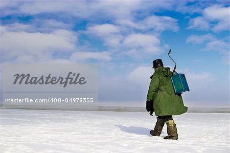 Ice fishing - very popular winter hobby in Estonia, Latvia, Lithuania, Russia etc.