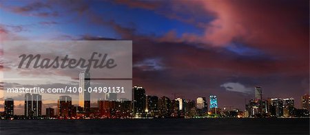 Miami Nights - Miami Skyline at dusk