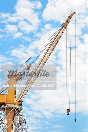 Shipyard crane against the sky