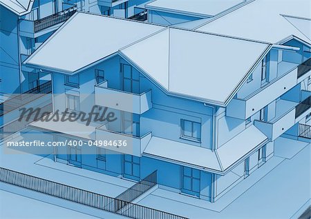 fine image 3d of building, illustration background