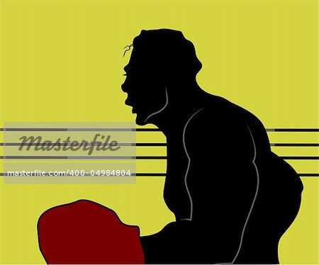 Illustration of silhouette of a boxer