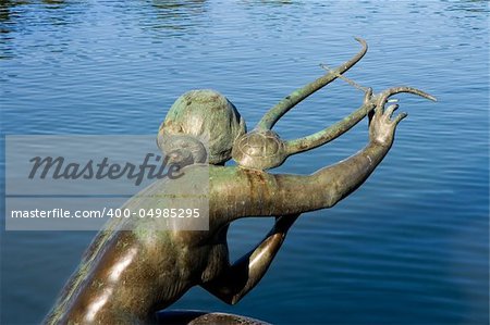 Statue in Retiro´s park Madrid city (Spain)