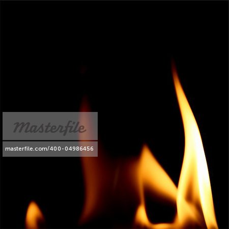 fire on black close up abstract background