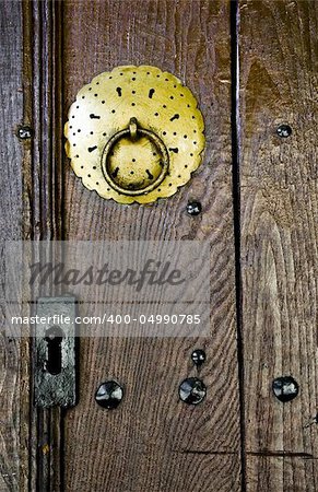 Detail of ancient wooden door