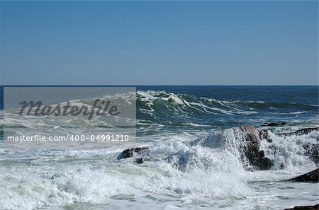 Surf at Bass Rocks, Gloucester, MA, after a storm at sea