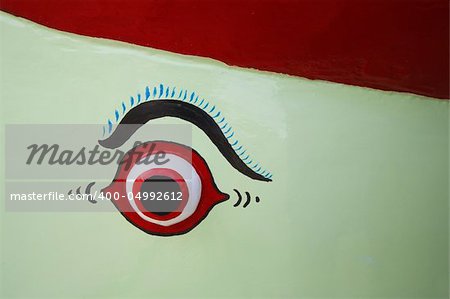 Eyes on the bow of a Balinese fishing ship to help with the navigation