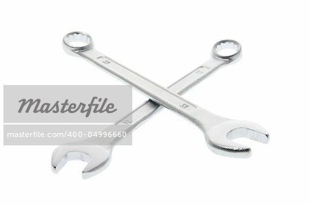 A Pair of Spanners on White Background