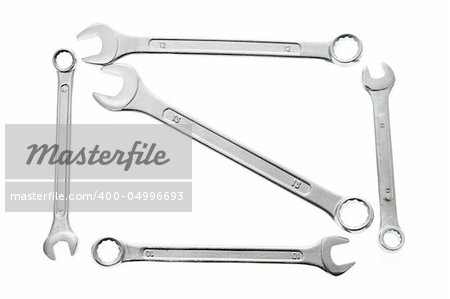 Spanners Isolated on White Background