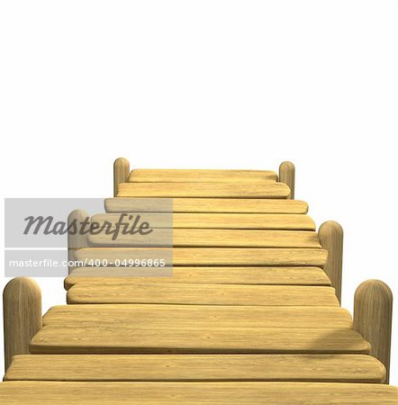 3d wooden mooring. Object over white