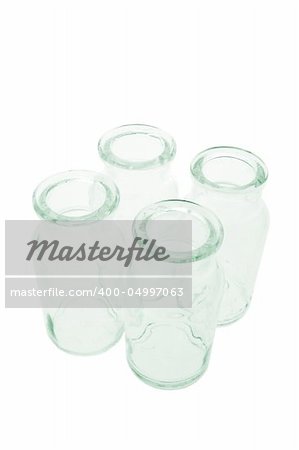 Glass Jars on Isolated White Background