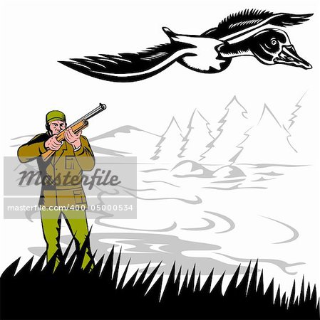 Vector art on the sport of hunting