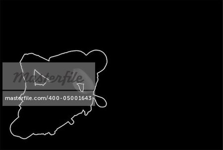 Glowing silhouette of a biker over black background