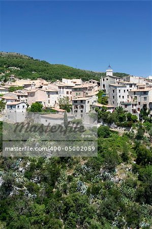 traditional hill town overlooking the cote d,azur in the south of france