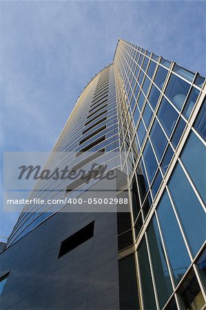 Business glass skyscraper building in perspective view