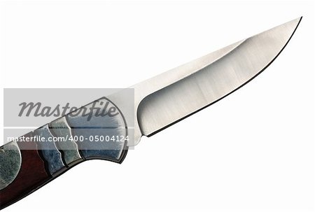 Knife. A folding knife isolated on a white background