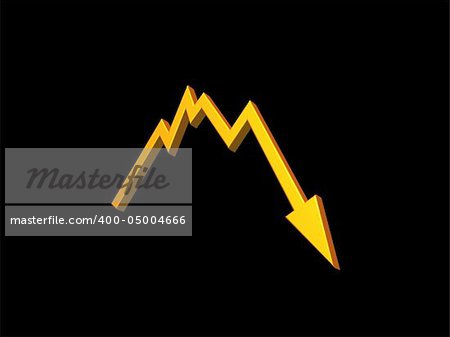 business graph shows bad news - 3d illustration