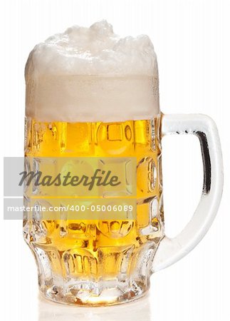 Mug with light beer, isolated
