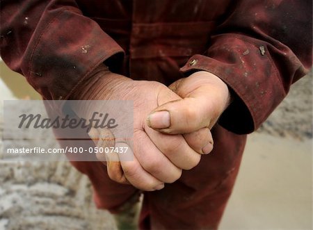 farmers Hands with dirt and mud
