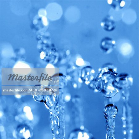 blue water bubbles isolated on white backkground