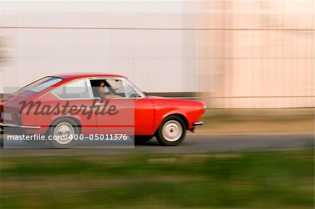 Red Car  moving fast