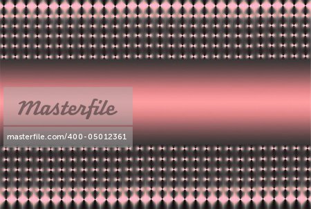 Abstract illustration of two sections of silver pink and black mesh on a horizontal axis with a curved silver pink central section.
