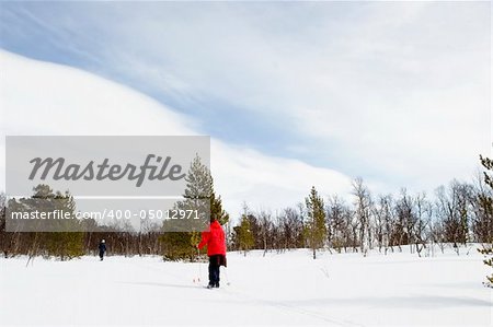 A ski adventure on a snowy landscape