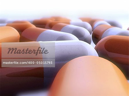 3d rendered illustration of many capsules
