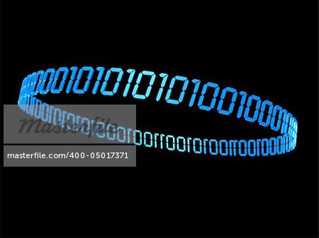 3d rendered illustration of a blue binary ring