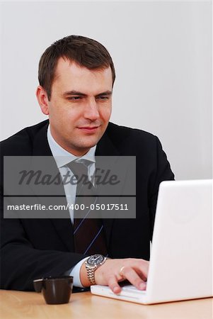 Successful businessman working on a lap-top