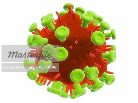 3d rendered close up of an isolated aids virus