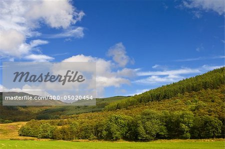 Mountain landscape with cloudy sky in Scotland