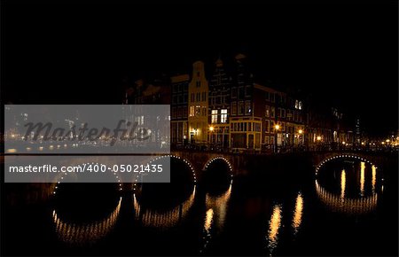 Amsterdam canals at night