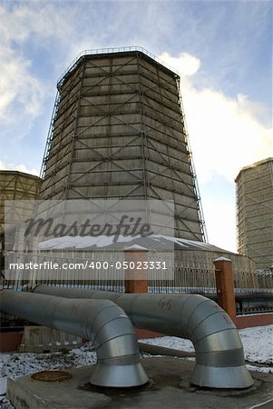 Electric power station chimneys