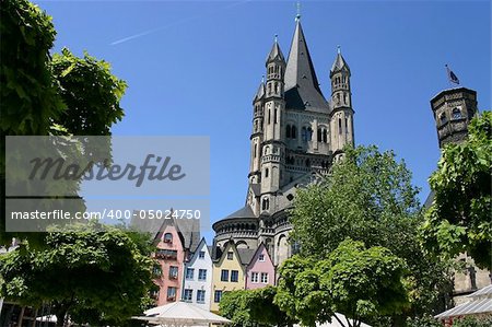 cologne city with the old historic  st. martins church