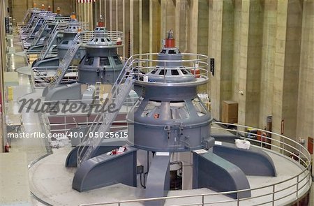 Seven electro magnetic power generators at Hoover Dam