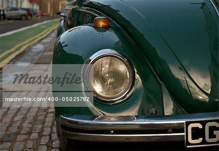 A vintage car on the street