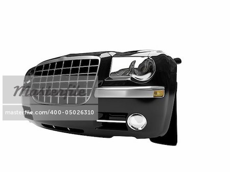 black car on a white background