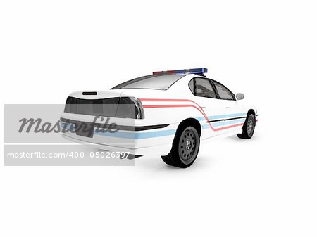 isolated police car on a white background