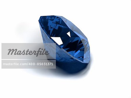 3d rendered illustration of a blue diamond