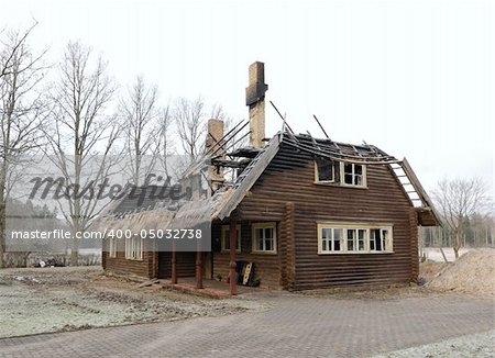 Fire disaster - roof of house